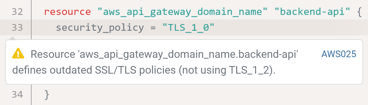 Terraform - Outdated SSL / TLS protocol